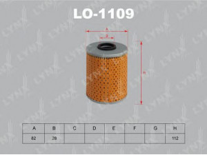 LYNXauto LO-1109 alyvos filtras 
 Filtrai -> Alyvos filtras
11 42 1 130 389, 11 42 1 711 560