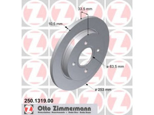 ZIMMERMANN 250.1319.00 stabdžių diskas 
 Stabdžių sistema -> Diskinis stabdys -> Stabdžių diskas
1 637 969, 5 022 666, 5 023 483