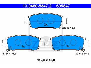 ATE 13.0460-5847.2 stabdžių trinkelių rinkinys, diskinis stabdys 
 Techninės priežiūros dalys -> Papildomas remontas
04466-28040, 04466-28070