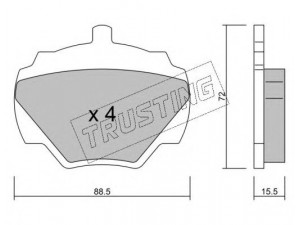 TRUSTING 362.0 stabdžių trinkelių rinkinys, diskinis stabdys 
 Techninės priežiūros dalys -> Papildomas remontas
GBP266, GBP271, RTC3164, SFP000150