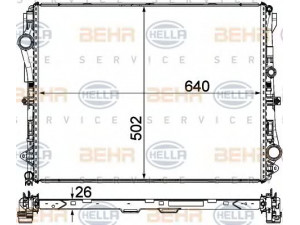 HELLA 8MK 376 924-071 radiatorius, variklio aušinimas 
 Aušinimo sistema -> Radiatorius/alyvos aušintuvas -> Radiatorius/dalys
099 500 33 03, A 099 500 33 03