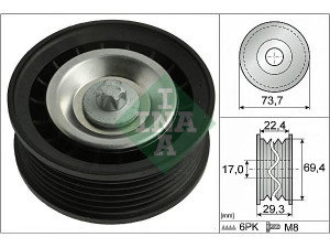 INA 532 0784 10 kreipiantysis skriemulys, V formos rumbuotas diržas 
 Diržinė pavara -> V formos rumbuotas diržas/komplektas -> Laisvasis/kreipiamasis skriemulys
276 202 01 19