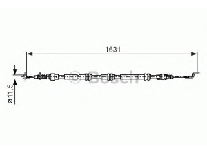 BOSCH 1 987 482 376 trosas, stovėjimo stabdys 
 Stabdžių sistema -> Valdymo svirtys/trosai
7E0 609 701 C, 7E0 609 701 D