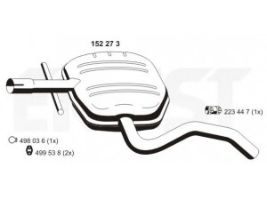 ERNST 152273 vidurinis duslintuvas 
 Išmetimo sistema -> Duslintuvas
1H9 253 409 B, 1H9 253 409 D, 1H9 253 409 F
