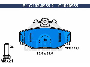 GALFER B1.G102-0955.2 stabdžių trinkelių rinkinys, diskinis stabdys 
 Techninės priežiūros dalys -> Papildomas remontas
270923, 271573, 271829, 271958