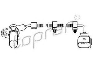 TOPRAN 110 896 RPM jutiklis, variklio valdymas 
 Variklis -> Variklio elektra
038 907 319D, 038 907 319J, 038 957 147D