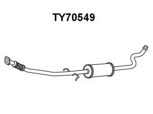 VENEPORTE TY70549 priekinis duslintuvas 
 Išmetimo sistema -> Duslintuvas
174100N010