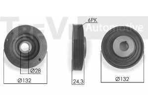 TREVI AUTOMOTIVE PC1058 skriemulys, alkūninis velenas 
 Diržinė pavara -> Dirželio skriemulys
1038330, 1135052, 1250444, 6599021