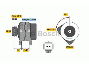 BOSCH 0 986 048 760 kintamosios srovės generatorius 
 Elektros įranga -> Kint. sr. generatorius/dalys -> Kintamosios srovės generatorius
12 31 7 794 970, 12 31 7 806 779