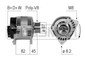 MESSMER 210762 kintamosios srovės generatorius 
 Elektros įranga -> Kint. sr. generatorius/dalys -> Kintamosios srovės generatorius
1869133, 82001259, F0NN-10B376-BB