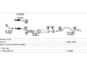 MTS C210268004389 išmetimo sistema 
 Išmetimo sistema -> Išmetimo sistema, visa