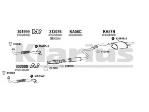 KLARIUS 500038U išmetimo sistema 
 Išmetimo sistema -> Išmetimo sistema, visa