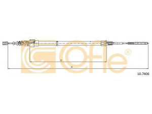 COFLE 10.7406 trosas, stovėjimo stabdys 
 Stabdžių sistema -> Valdymo svirtys/trosai
1H0609721E