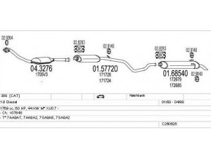 MTS C260626007624 išmetimo sistema 
 Išmetimo sistema -> Išmetimo sistema, visa