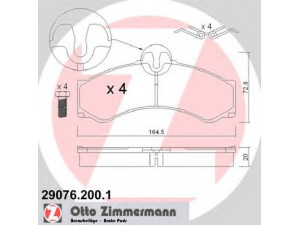 ZIMMERMANN 29076.200.1 stabdžių trinkelių rinkinys, diskinis stabdys 
 Techninės priežiūros dalys -> Papildomas remontas
000 423 7110, 002 420 4120, 002 420 4220