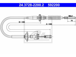 ATE 24.3728-2200.2 sankabos trosas 
 Dviratė transporto priemonės -> Kabeliai ir tachometro velenaai -> Sankabos trosas
2371086G00, 23710-80G00, 23710-86G00