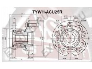 ASVA TYWH-ACU25R rato stebulė 
 Ašies montavimas/vairavimo mechanizmas/ratai -> Rato stebulė/montavimas -> Rato stebulė
42410-48040, 42410-48041