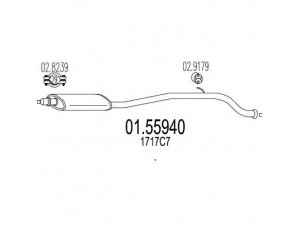 MTS 01.55940 vidurinis duslintuvas 
 Išmetimo sistema -> Duslintuvas
1717C7