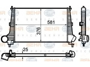 HELLA 8ML 376 760-601 tarpinis suslėgto oro aušintuvas, kompresorius 
 Variklis -> Oro tiekimas -> Įkrovos agregatas (turbo/superįkrova) -> Tarpinis suslėgto oro aušintuvas
45 76 039