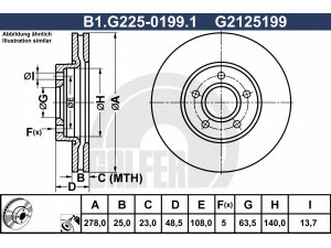 GALFER B1.G225-0199.1 stabdžių diskas 
 Dviratė transporto priemonės -> Stabdžių sistema -> Stabdžių diskai / priedai
1686723, 1790221, AV61-1125-DA