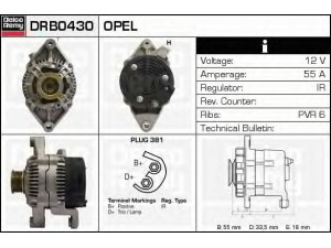 DELCO REMY DRB0430 kintamosios srovės generatorius 
 Elektros įranga -> Kint. sr. generatorius/dalys -> Kintamosios srovės generatorius
6204016, 90389248, 90511724, 9194398