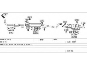 MTS C250172005292 išmetimo sistema 
 Išmetimo sistema -> Išmetimo sistema, visa