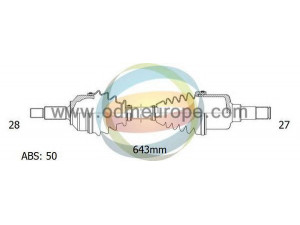 ODM-MULTIPARTS 18-042341 kardaninis velenas 
 Ratų pavara -> Kardaninis velenas
44011S10A50, 44306S10C51