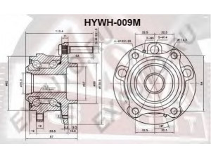 ASVA HYWH-009M rato stebulė 
 Ašies montavimas/vairavimo mechanizmas/ratai -> Rato stebulė/montavimas -> Rato stebulė
51750-2B000, 51750-2B010