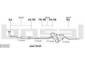 BOSAL 070.069.50 išmetimo sistema 
 Išmetimo sistema -> Išmetimo sistema, visa