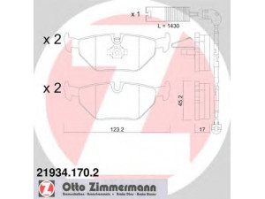 ZIMMERMANN 21934.170.2 stabdžių trinkelių rinkinys, diskinis stabdys 
 Techninės priežiūros dalys -> Papildomas remontas