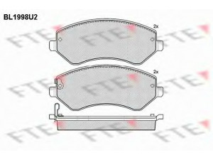 FTE BL1998U2 stabdžių trinkelių rinkinys, diskinis stabdys 
 Techninės priežiūros dalys -> Papildomas remontas
05019984AA, 05066427AA, 05096349AA