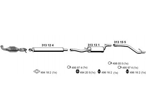 ERNST 031045 išmetimo sistema 
 Išmetimo sistema -> Išmetimo sistema, visa