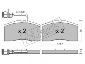 fri.tech. 907.1 stabdžių trinkelių rinkinys, diskinis stabdys 
 Techninės priežiūros dalys -> Papildomas remontas
4D0 698 151L, 4D0 698 151Q