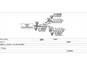 MTS C050284008130 išmetimo sistema 
 Išmetimo sistema -> Išmetimo sistema, visa