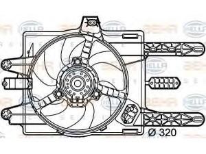 HELLA 8EW 351 039-451 ventiliatorius, radiatoriaus 
 Aušinimo sistema -> Oro aušinimas
46479331, 46527421, 46536438, 46550709