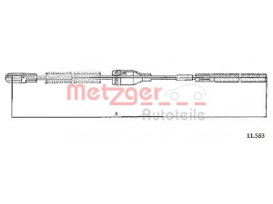 METZGER 11.583 trosas, stovėjimo stabdys 
 Stabdžių sistema -> Valdymo svirtys/trosai
522571, 522587, 90193039