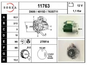 EAI 11763 starteris 
 Elektros įranga -> Starterio sistema -> Starteris
036911023S, 036911023SX