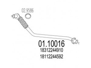MTS 01.10016 išleidimo kolektorius 
 Išmetimo sistema -> Išmetimo vamzdžiai
18112244592, 18312244910