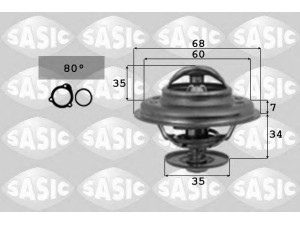 SASIC 9000067 termostatas, aušinimo skystis 
 Aušinimo sistema -> Termostatas/tarpiklis -> Thermostat
035121113