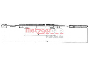 METZGER 10.415 trosas, stovėjimo stabdys 
 Stabdžių sistema -> Valdymo svirtys/trosai
3441 1 150 784, 3441 1 152 689