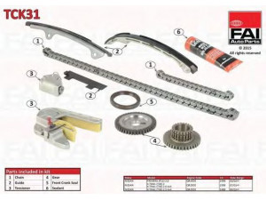 FAI AutoParts TCK31 pavaros grandinės komplektas 
 Variklis -> Variklio uždegimo laiko reguliavimo kontrolė -> Sinchronizavimo grandinė/įtempiklis/kreiptuvas -> Pavaros grandinės komplektas
130286N200, 150416N215