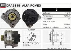 DELCO REMY DRA3619 kintamosios srovės generatorius 
 Elektros įranga -> Kint. sr. generatorius/dalys -> Kintamosios srovės generatorius
60 604 238, 60 813 210, 63 604 238