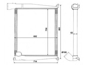 NRF 309376 tarpinis suslėgto oro aušintuvas, kompresorius
83512053410, 6275000602, A6275000602