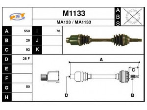 SNRA M1133 kardaninis velenas 
 Ratų pavara -> Kardaninis velenas