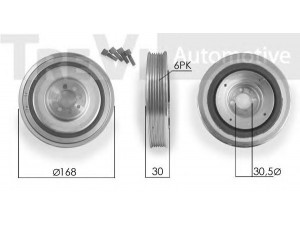 TREVI AUTOMOTIVE PC1127 skriemulys, alkūninis velenas 
 Diržinė pavara -> Dirželio skriemulys
55208280, 55208280, 55208280, 614571