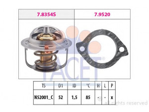 FACET 7.8354 termostatas, aušinimo skystis 
 Aušinimo sistema -> Termostatas/tarpiklis -> Thermostat