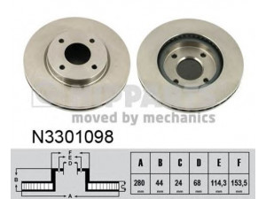NIPPARTS N3301098 stabdžių diskas 
 Stabdžių sistema -> Diskinis stabdys -> Stabdžių diskas
40206-EM10A