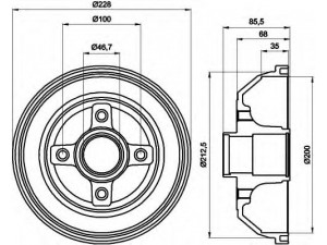 HELLA 8DT 355 300-401 stabdžių būgnas 
 Stabdžių sistema -> Būgninis stabdys -> Stabdžių būgnas
418000, 9196287