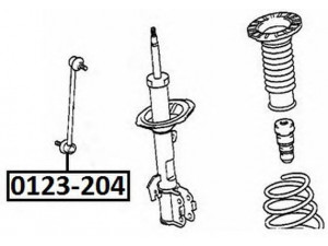 ASVA 0123-204 šarnyro stabilizatorius 
 Ašies montavimas/vairavimo mechanizmas/ratai -> Stabilizatorius/fiksatoriai -> Savaime išsilyginanti atrama
48820-42020