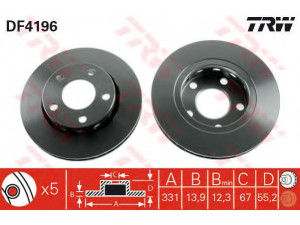 TRW DF4196 stabdžių diskas 
 Stabdžių sistema -> Diskinis stabdys -> Stabdžių diskas
1634230012, 1634230212, A1634230012
